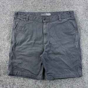 Carhartt Carpenter Shorts Mens 42 Gray Relaxed Fit Canvas Workwear Outdoor‎ Logo